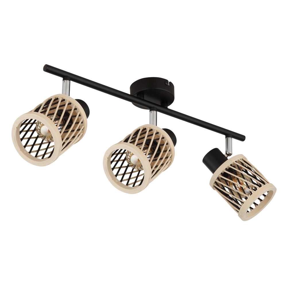 Wandlamp Mali 3-lichts zwart met kapjes Globo 9007371533718