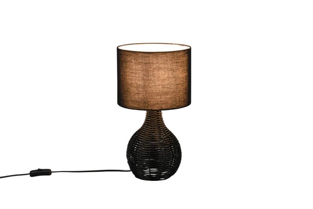 Schemerlamp Sprout met zwarte rotan voet Trio 4017807541663