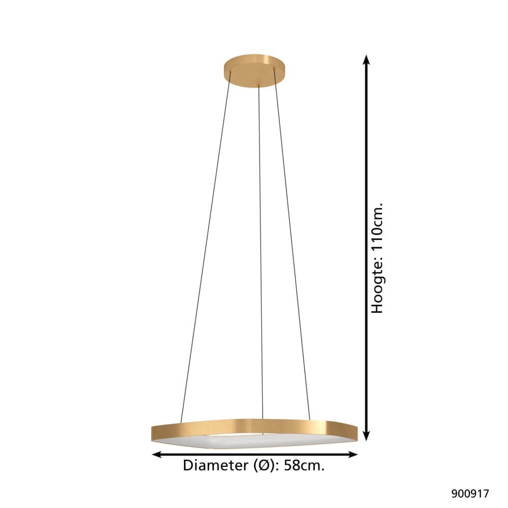 Gouden led hanglamp Vallerosa Ø 58cm Eglo 9008606277827