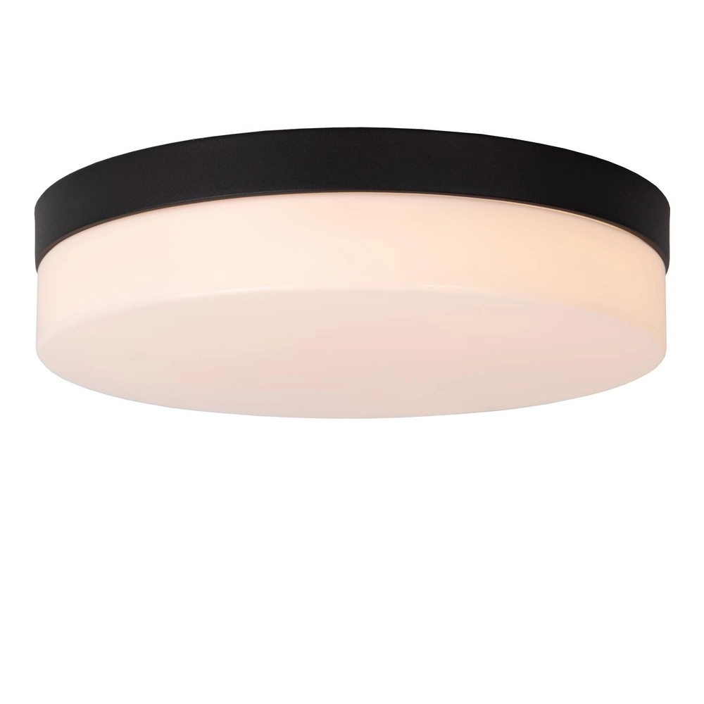 Plafonniere Biskit Ø 28cm - IP44 zwart Lucide 5411212792150