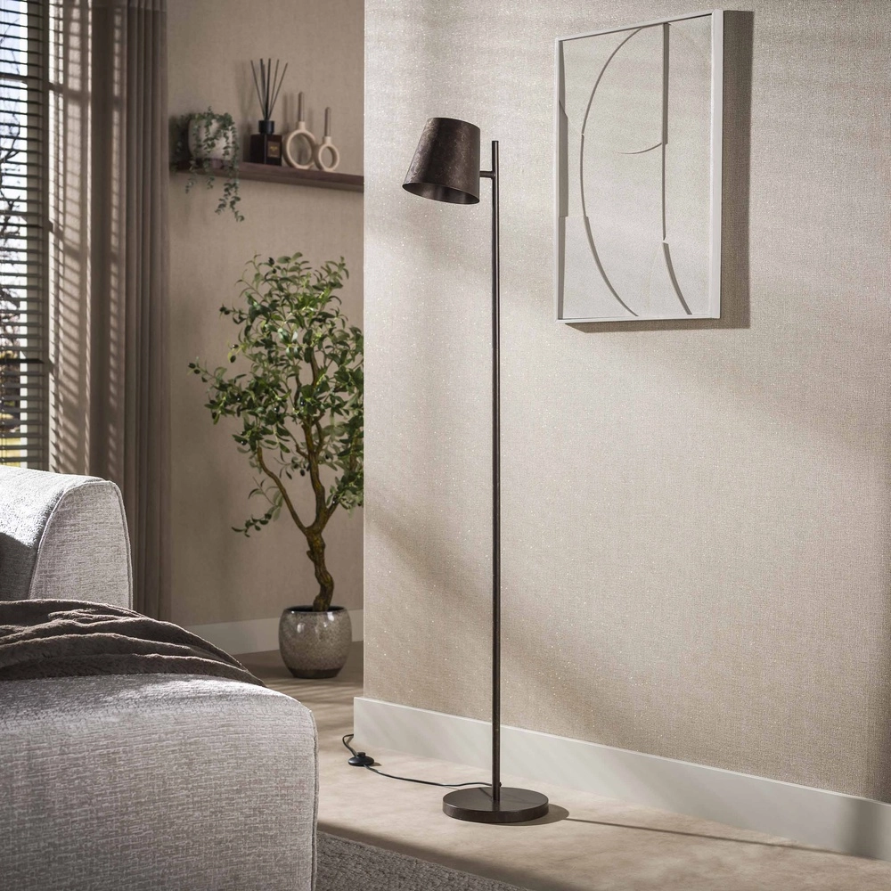 Metalen vloerlamp Flex 157cm - urban bruin Lyora 8716803512481