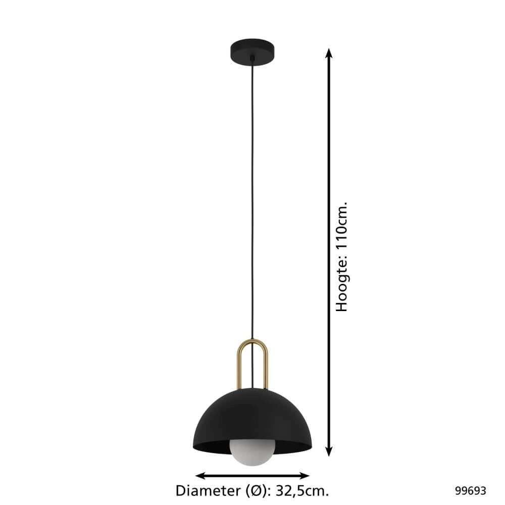 Hanglamp Calmanera zwart met goud Eglo 9002759996932