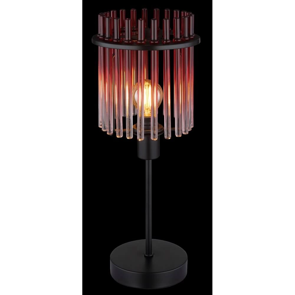 Zwarte tafellamp Gorley met rood glas Ø 15cm Globo 9007371471959