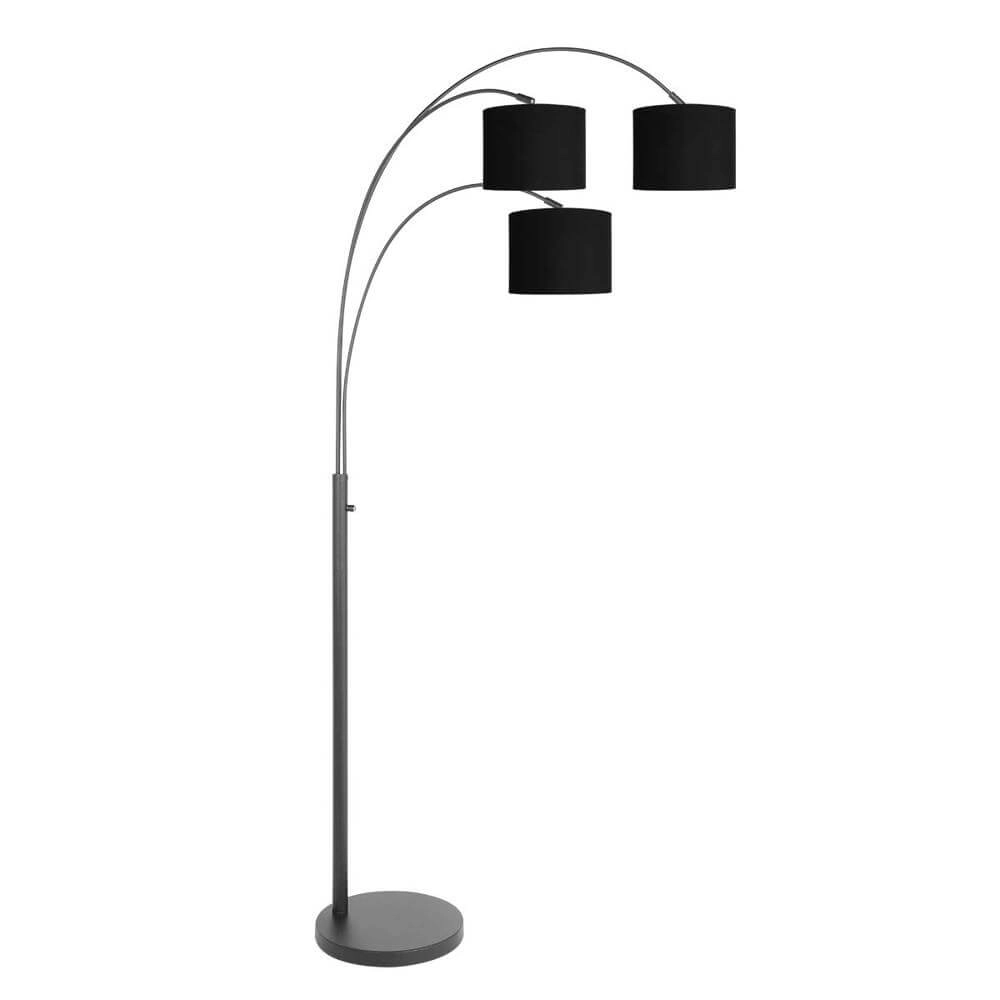 Vloerlamp Sparkled light met zwarte kappen