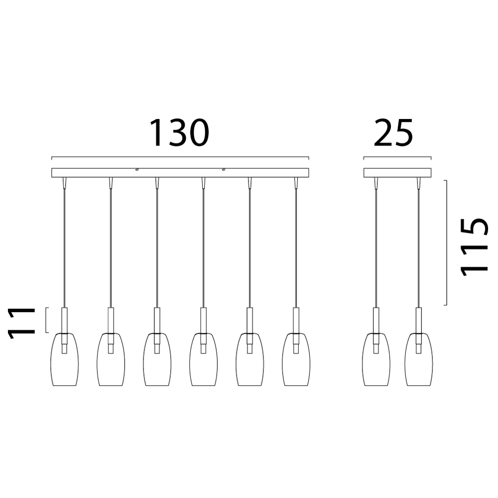 6L hanglamp Ø11,5cm Lido Olive met smoke-fading glas Masterlight 8718121324968