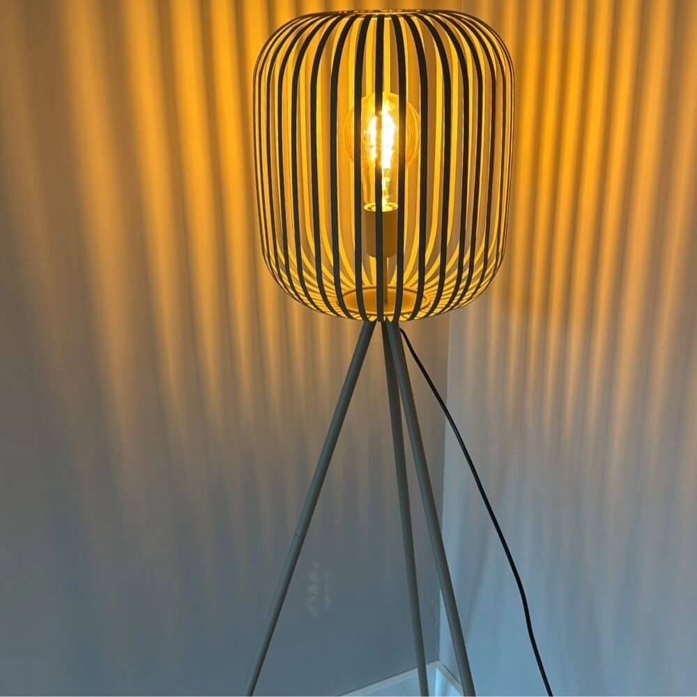 Zand bruine vloerlamp Romazzina Ø 32,5cm Eglo 9008606244515