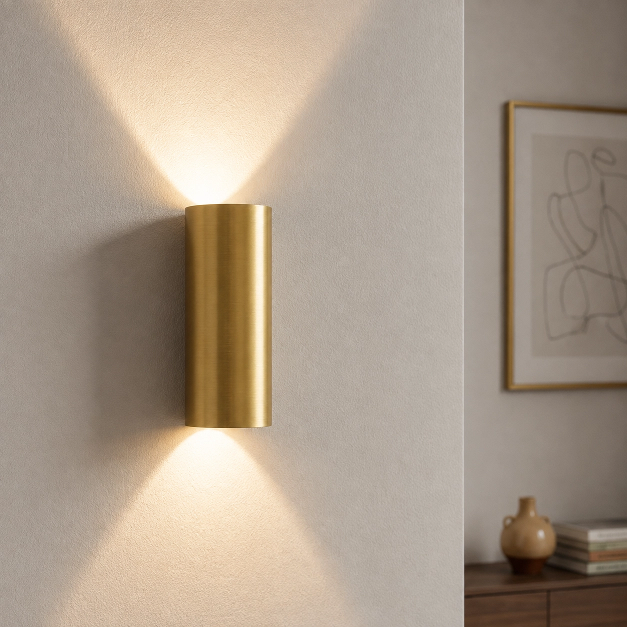 Led wandspot Brody2 Up - Down 2-lichts goud