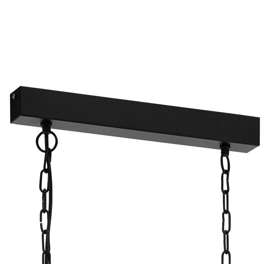 Landelijke eetkamerlamp Oldbury 2-lichts houtbruin met zwart Eglo 9002759440855
