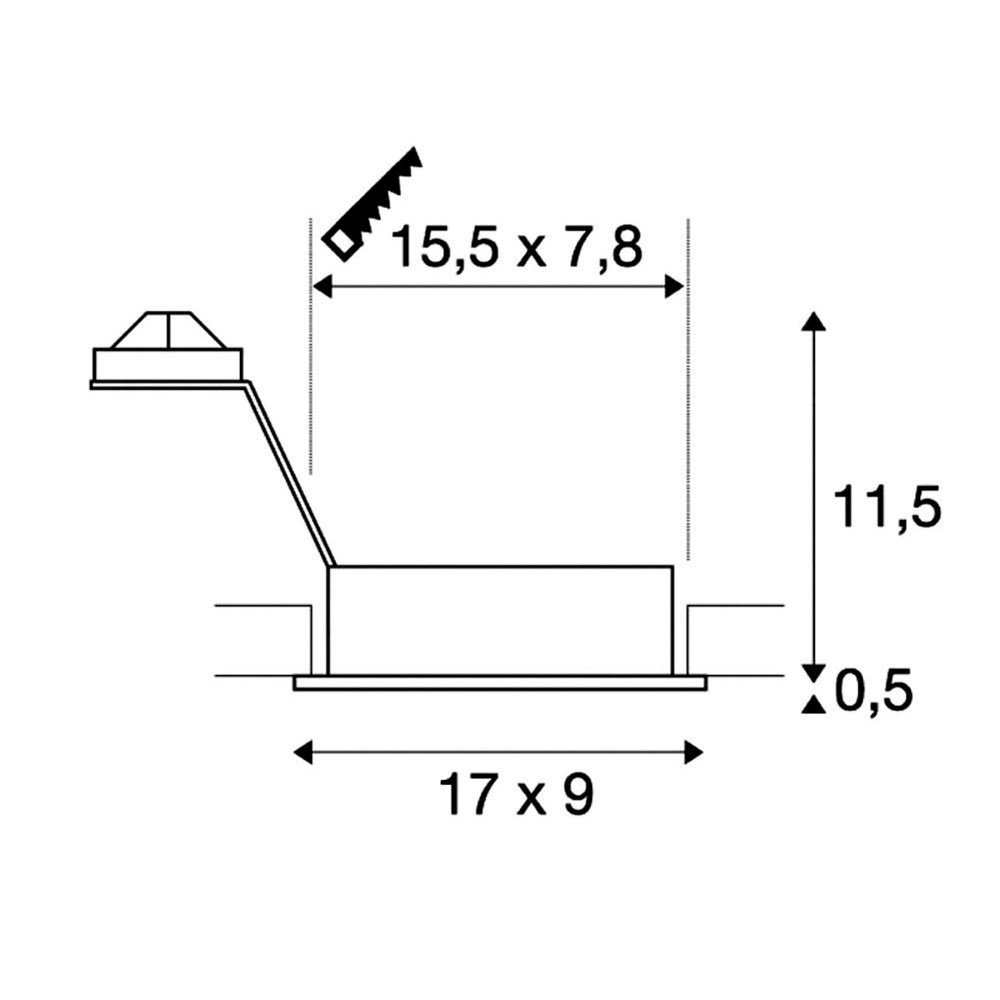 Inbouwspot New Tria GU10 2 Square 17cm zwart SLV 4024163137102