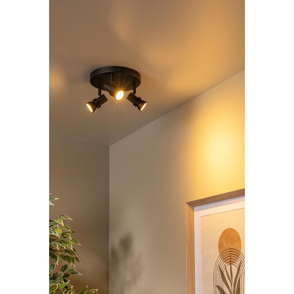 Plafondspot Kianti 3-lichts zwart Lucide 5411212530875