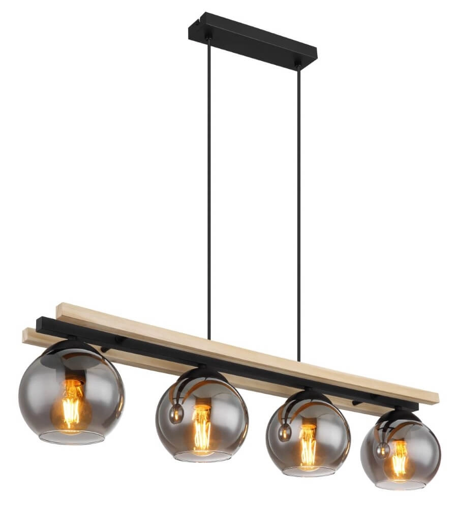 Design hanglamp Conni hout 4-lichts