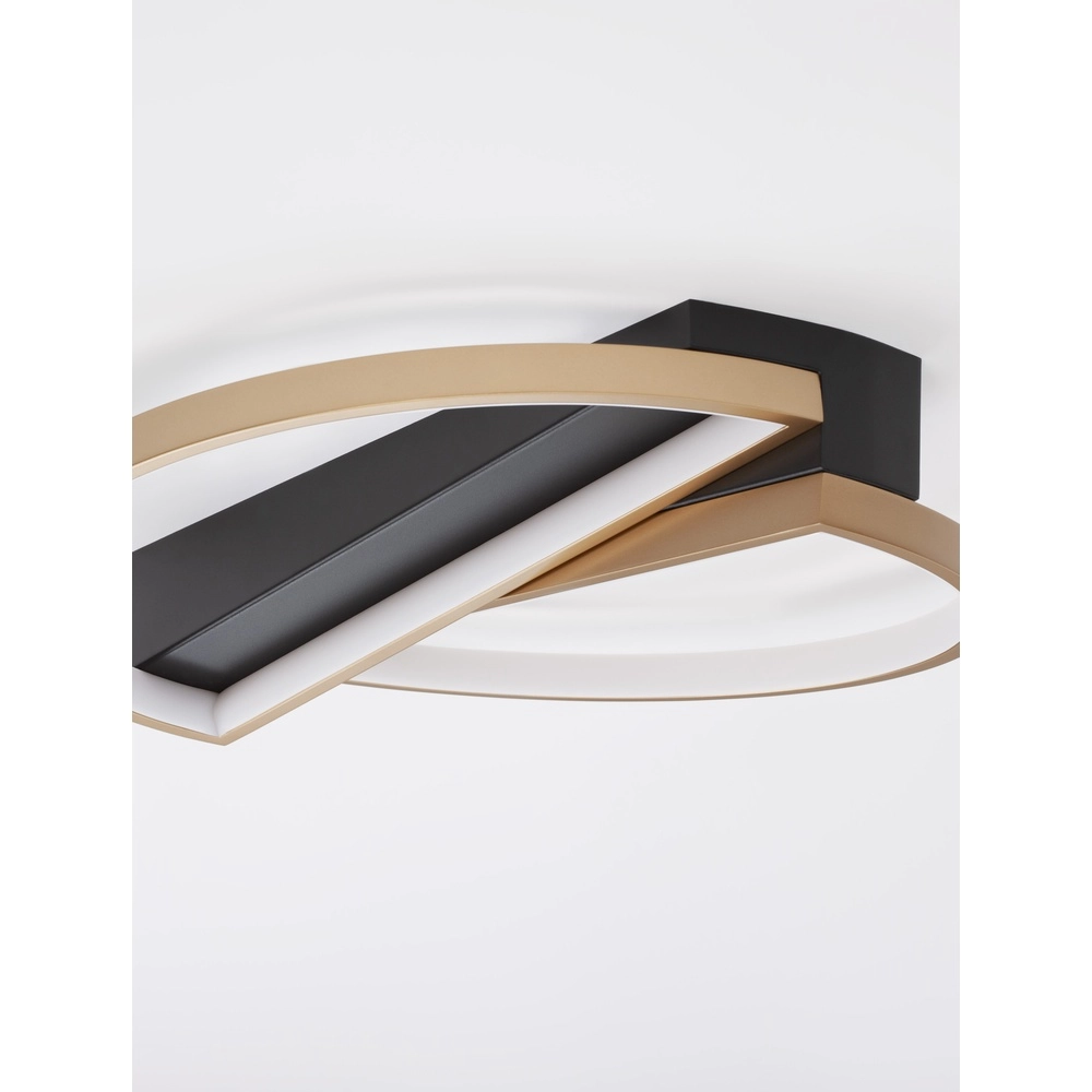 Design plafondlamp Elize zwart met goud Ø 43,2cm Lyora 5212017433152