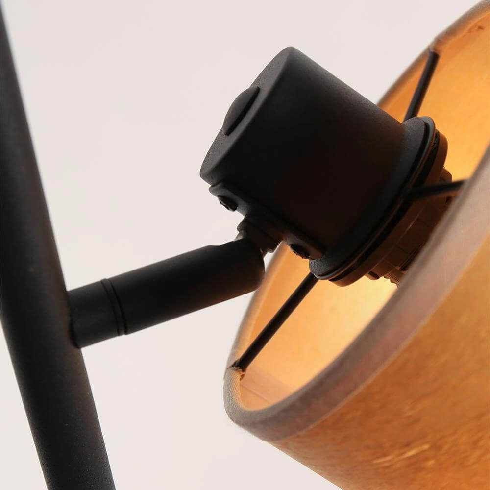 Vloerlamp Bambus zwart met bamboe 2-lichts Steinhauer 8712746171457