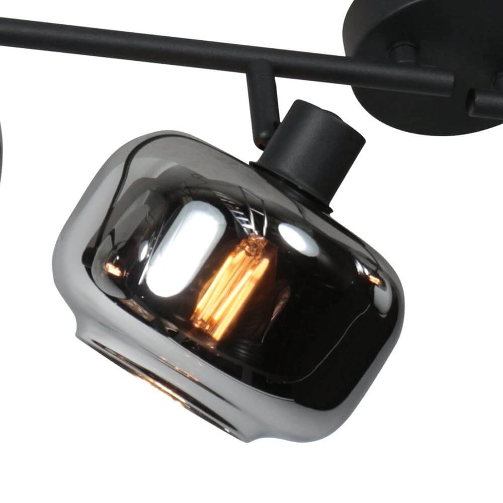 Zwarte plafondlamp Tenebris 4-lichts Steinhauer 8712746178135