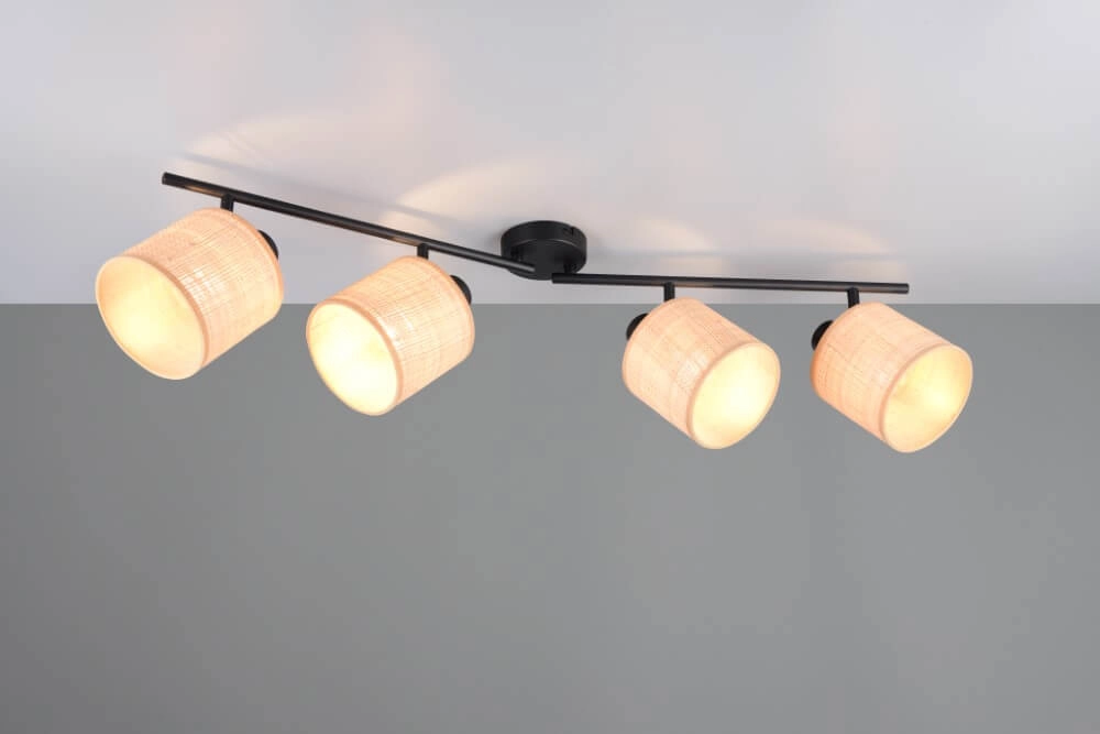 4-lichts plafondlamp Aimee met crème kappen Trio 4017807637359