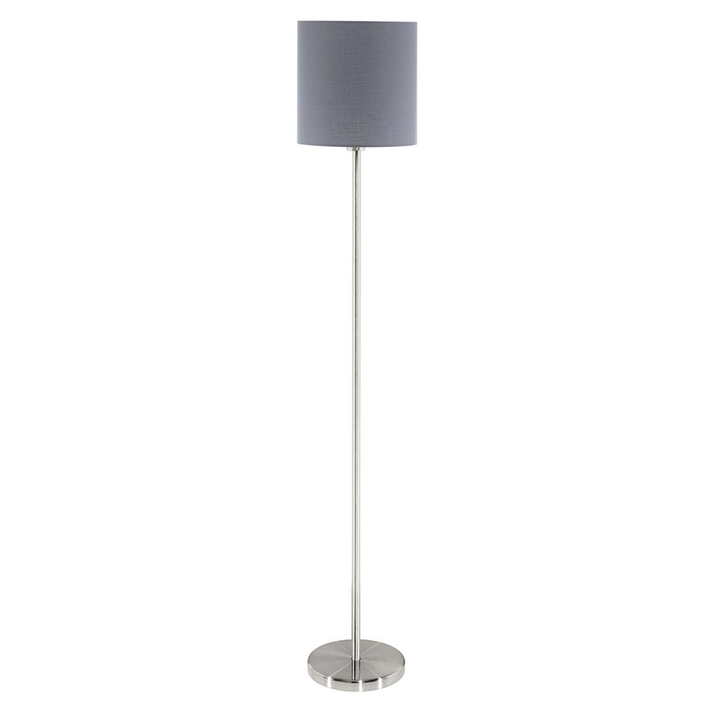 Vloerlamp Pasteri 28cm nikkel mat met grijze kap