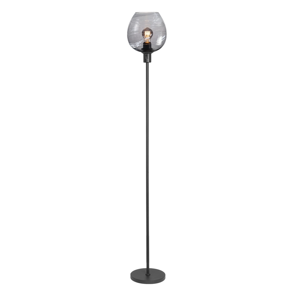 Vloerlamp Fantasy zwart met smoke glas Ø 22cm