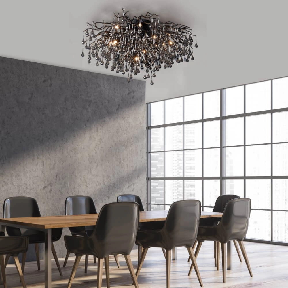 Kroonluchter Icicle zwart 100cm Paul Neuhaus 4012248377581