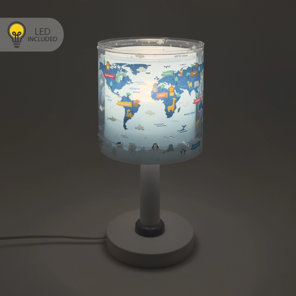 Kinderkamer tafellamp Kids World blauw Dalber 8420406406718