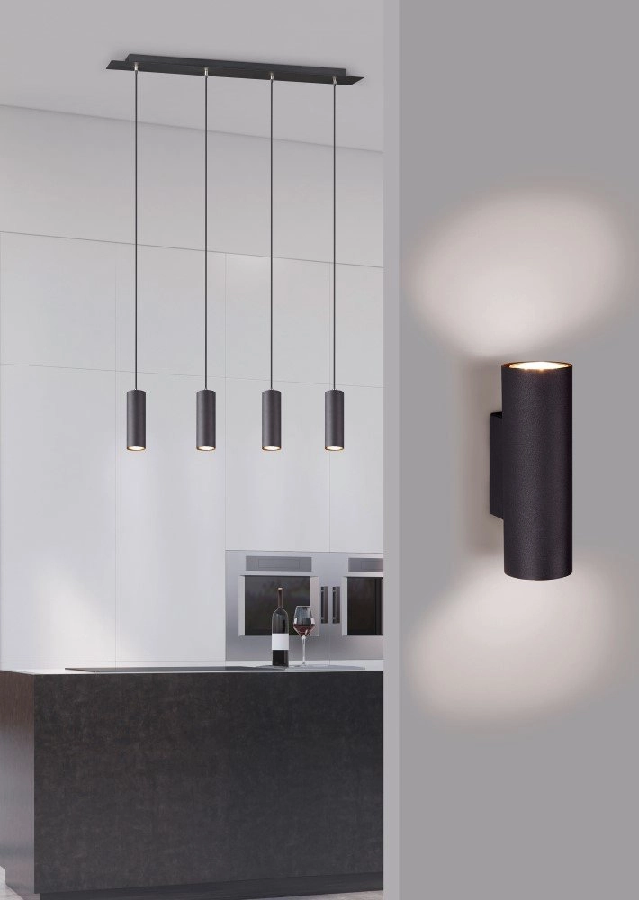 Hanglamp Marley 4-lichts mat zwart Trio 4017807408768