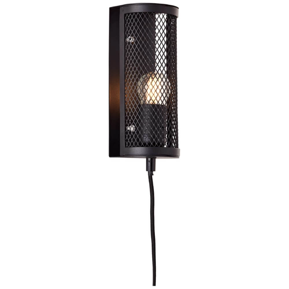 Zwarte Wandlamp Maze met gaas