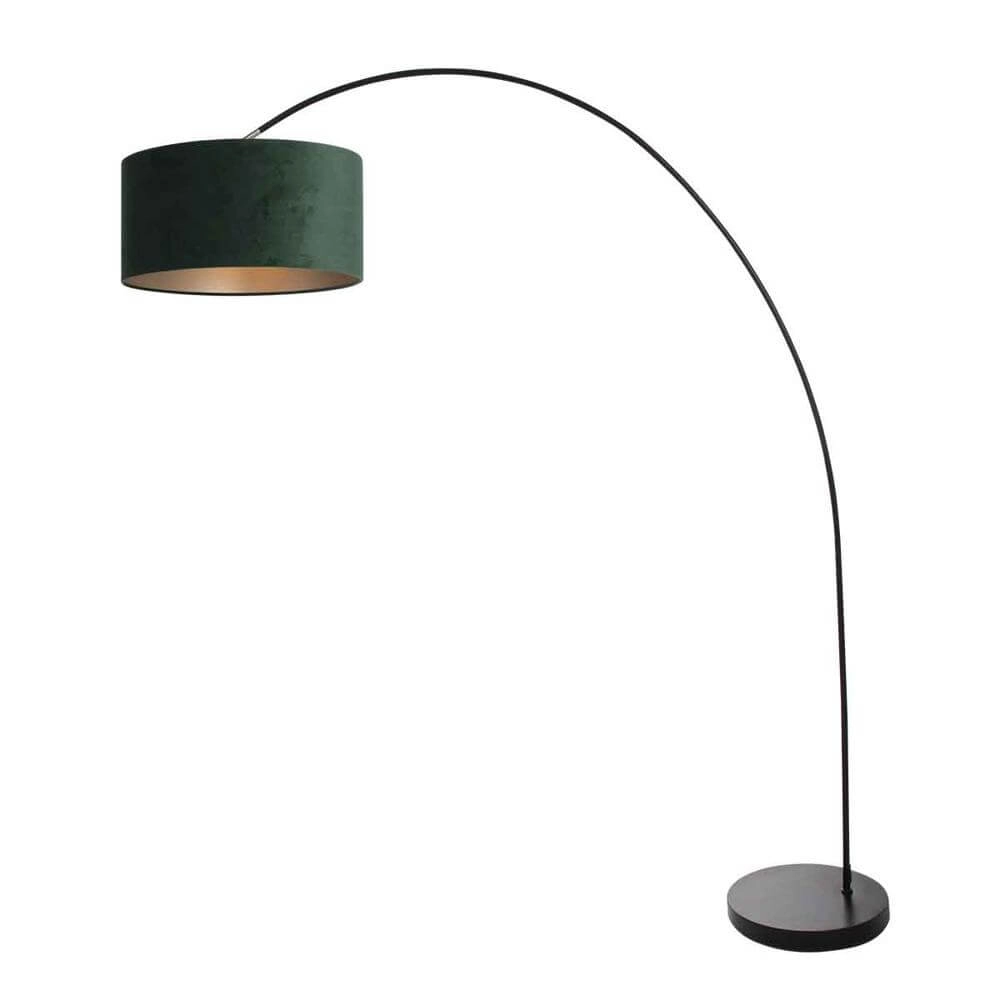 Booglamp Solva zwart met groene kap Steinhauer 8712746174731