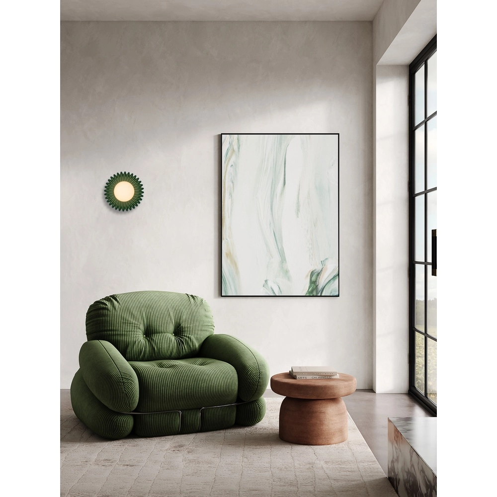 Wandlamp Petel groen met wit glas Lyora 5212017483942