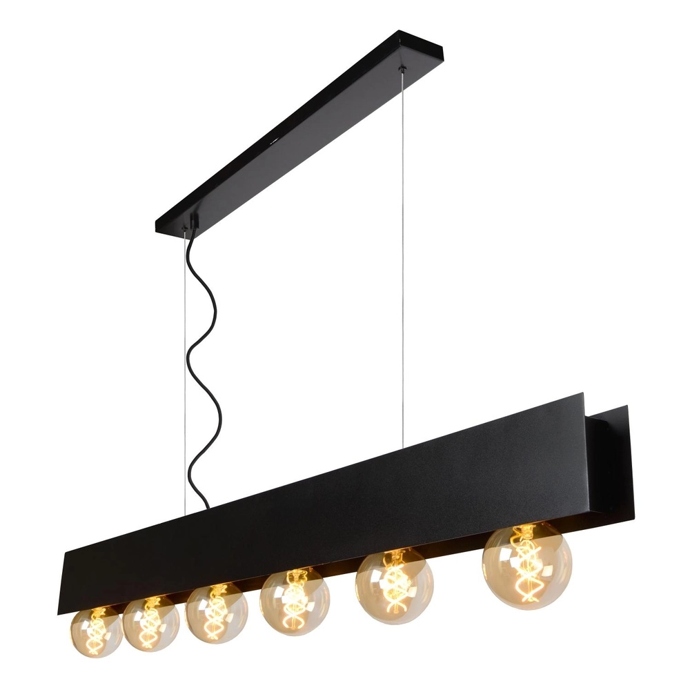 Design hanglamp Surtus 6-lichts zwart Lucide 5411212302410