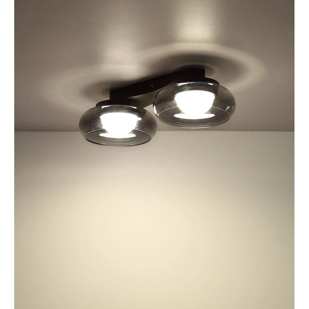 Design plafondlamp Carlene 2-lichts zwart Globo 9007371569175