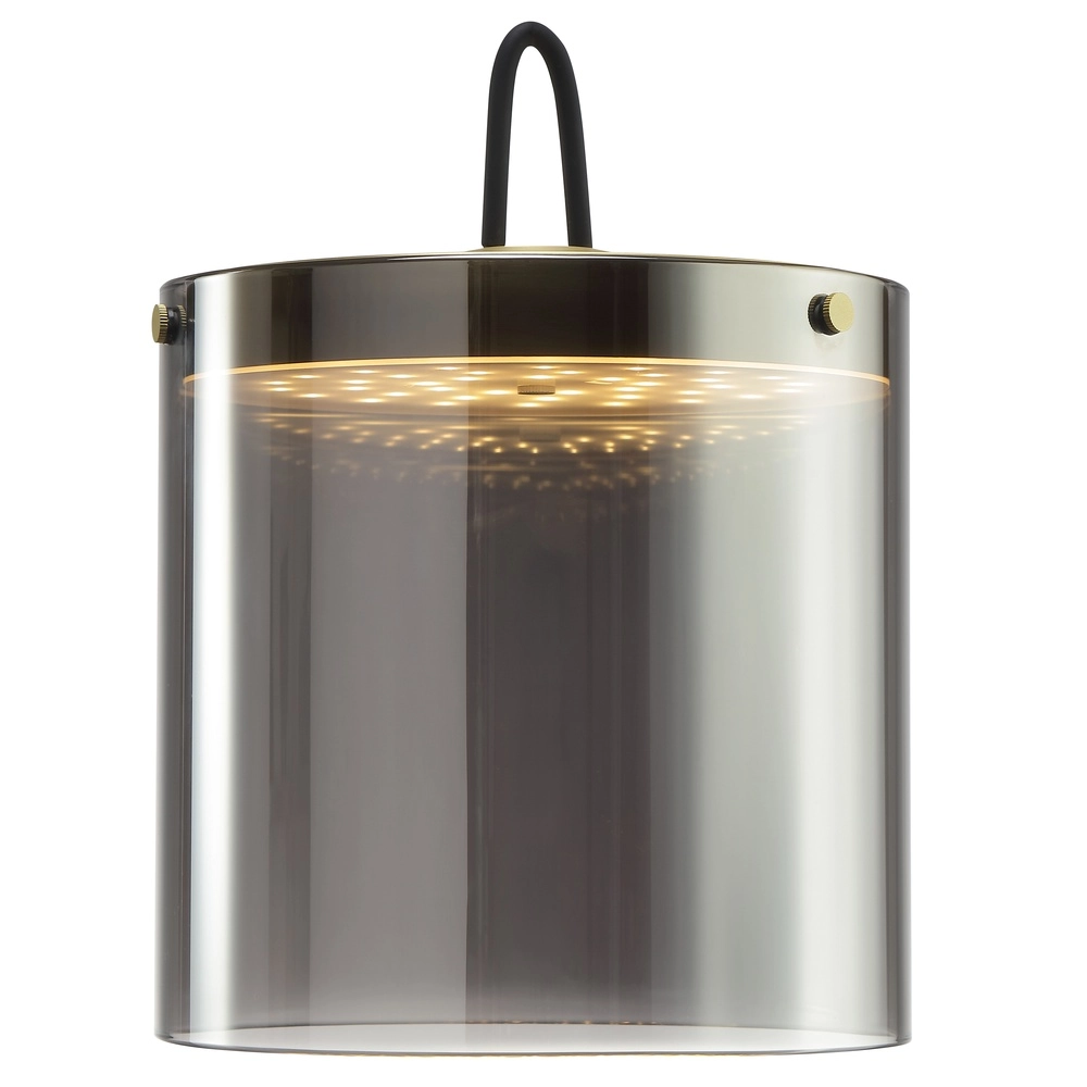 Tafellampje Lumeo messing met smoke glas Ø 20cm Brilliant 4004353463600