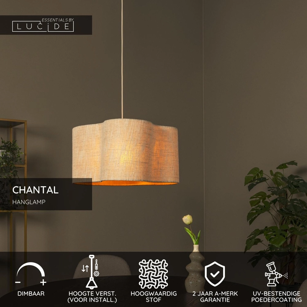 Organische hanglamp Chantal beige Lucide 5411212510112