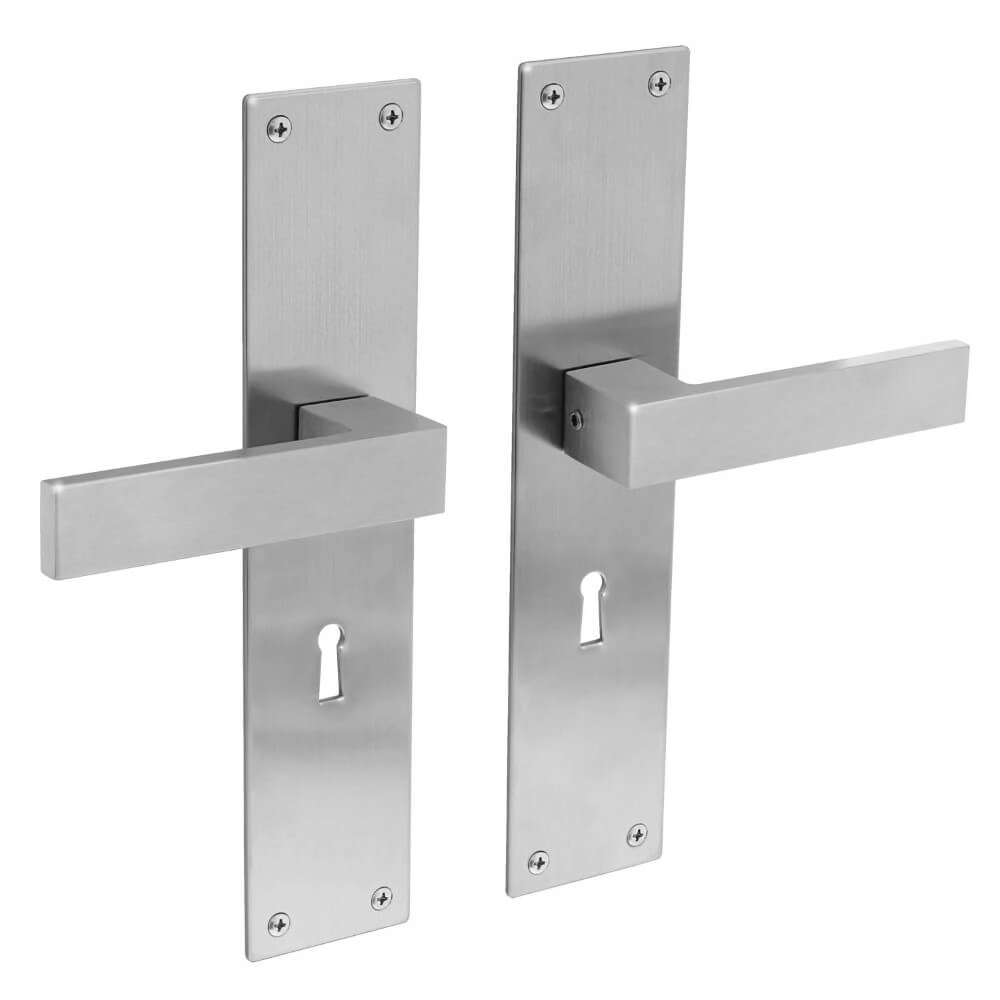 Moderne deurklink Amsterdam sleutelgat RVS