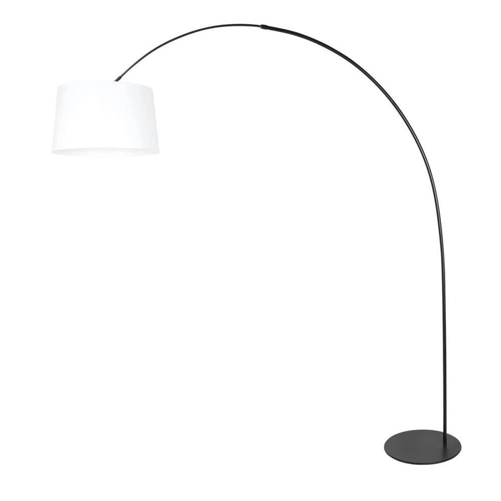 Vloerlamp Curve zwart met grof witte kap Ø 48cm Steinhauer 8712746179385