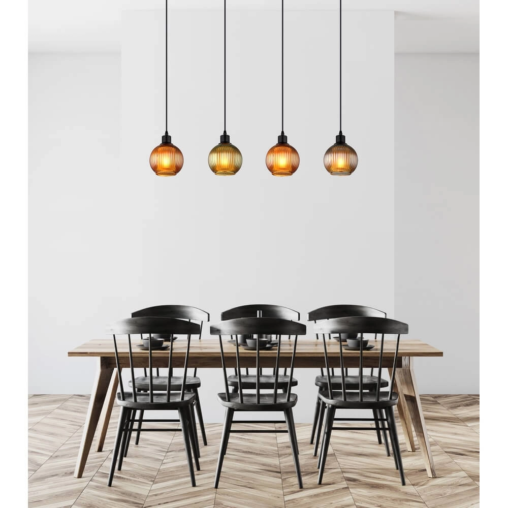 Hanglamp Zumba gekleurd glas 4-lichts Globo 9007371452828