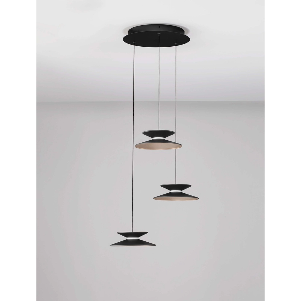 Design hanglamp Morfi 3-lichts zwart Design hanglamp Morfi 3-lichts zwart