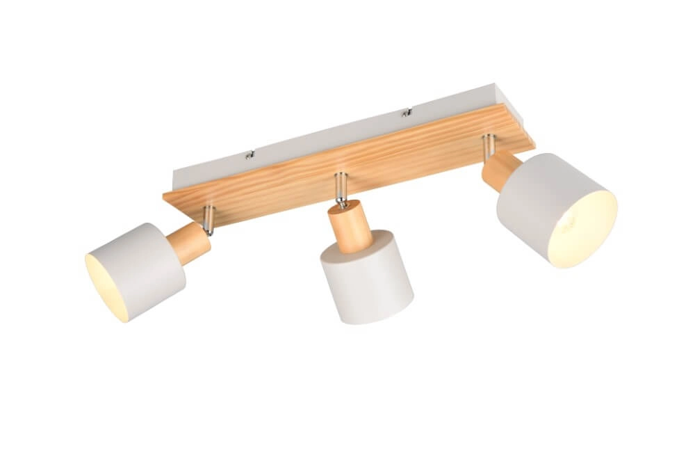 3-lichts plafondlamp Shanti met houtlook 3-lichts plafondlamp Shanti met houtlook