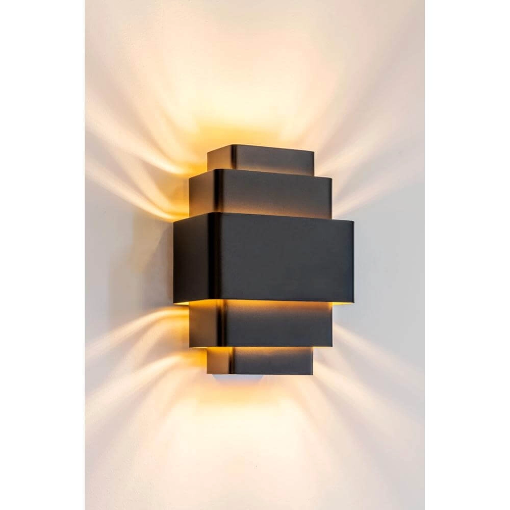 Design wandlamp Layers zwart met gouden binnenkant Artdelight 8720701101500