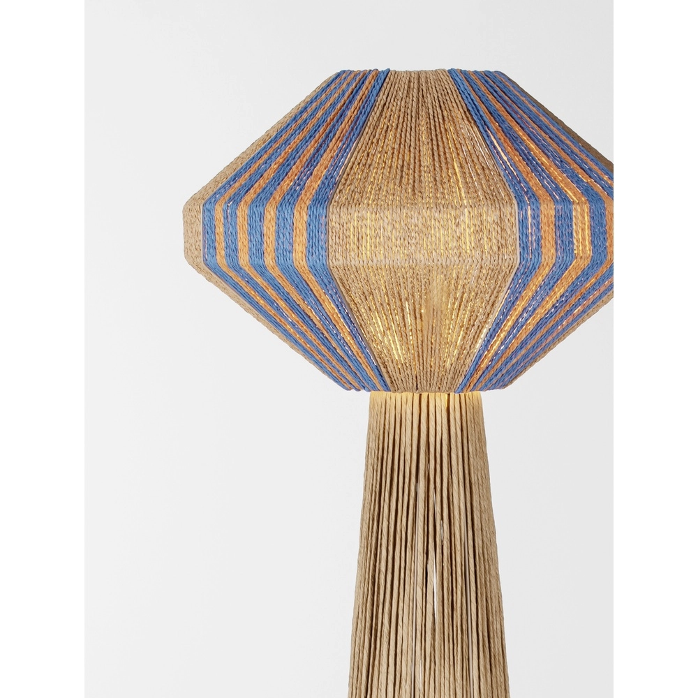 Vloerlamp Abby Ø 50cm bruin met blauw Lyora 5212017477439