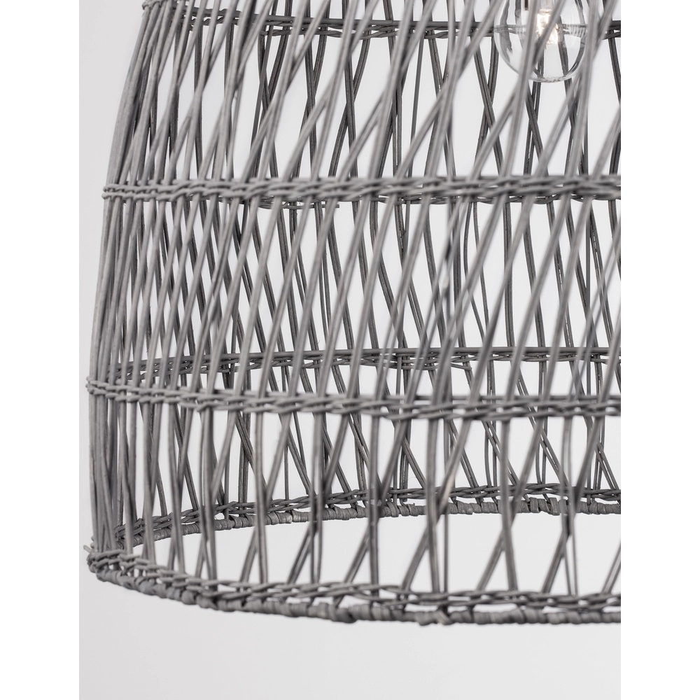Grijze hanglamp Destin rotan Ø 46,5cm Lyora 5212017416667