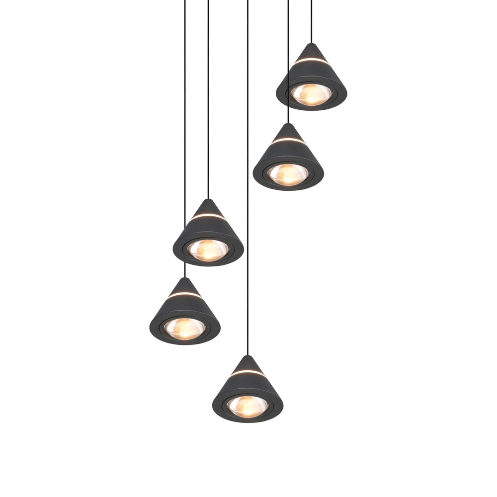 Design hanglamp Romeo 5-lichts zwart Trio 4017807667806