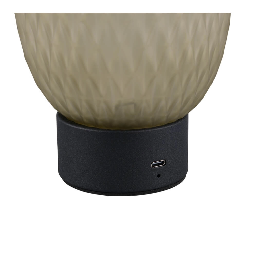 Tafellamp Facette zwart met groen glas Trio 4017807643565