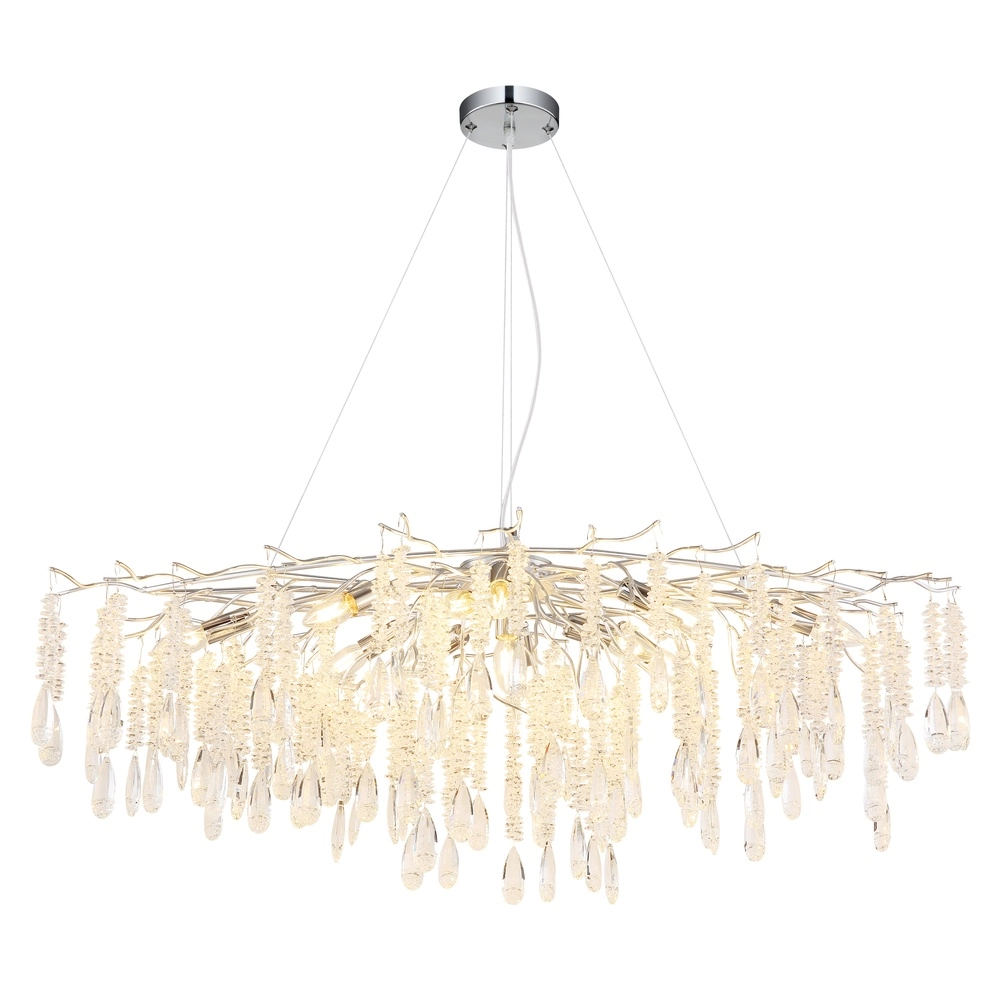 Hanglamp Kinga zilvergrijs 120cm Globo 9007371569991