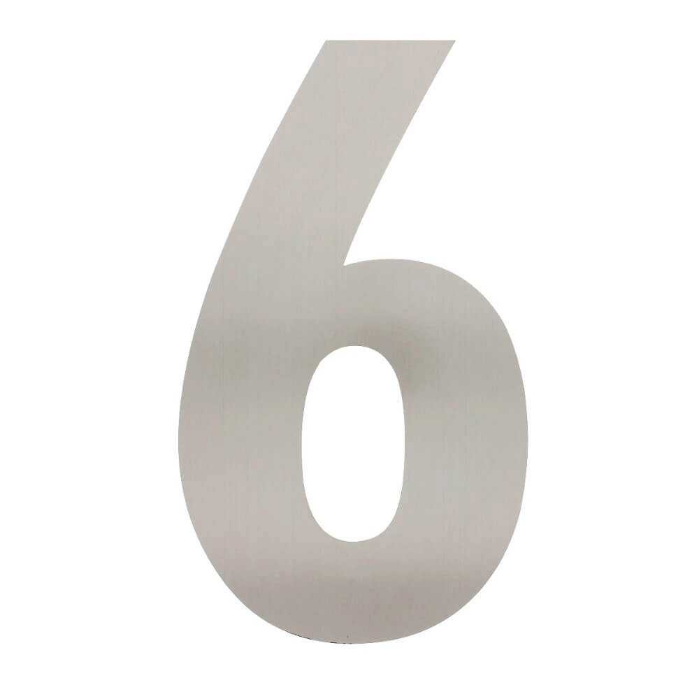 Huisnummer 6 XXL Numbra 50cm RVS