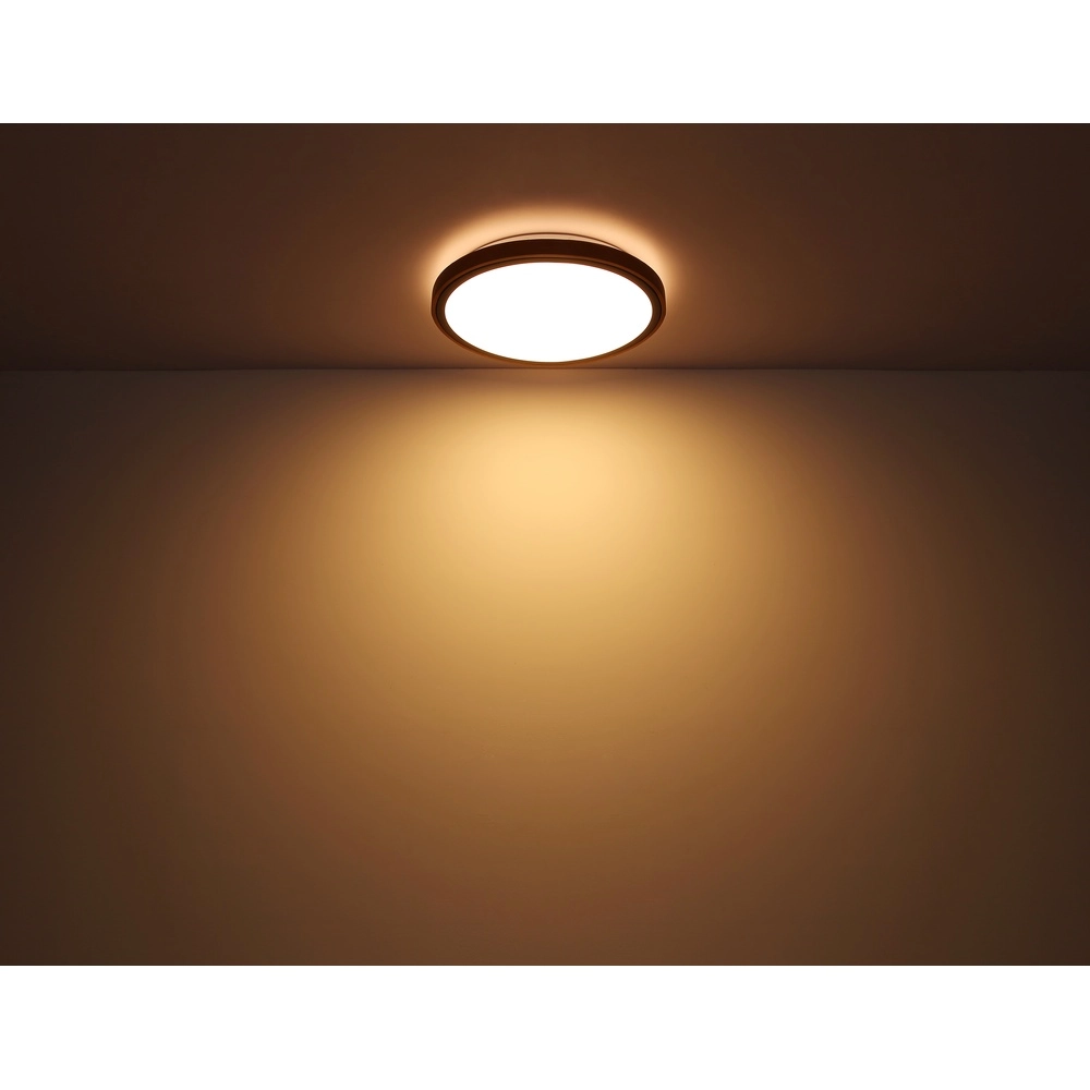 Plafondlamp Bruno Ø 30,7cm zwart met hout Globo 9007371430468