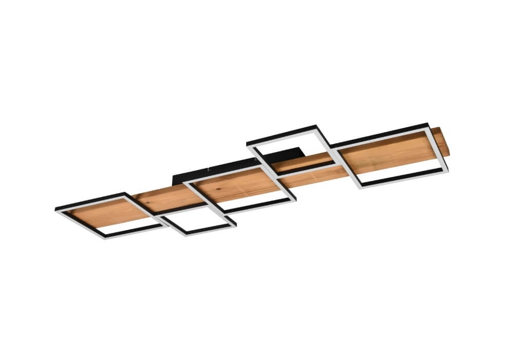 Houten led plafondlamp Harper 5-lichts Houten led plafondlamp Harper 5-lichts