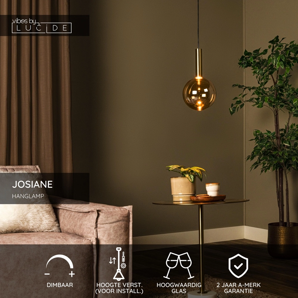 Pendel hanglamp Josiane zwart met goud Lucide Vibes 5411212212269