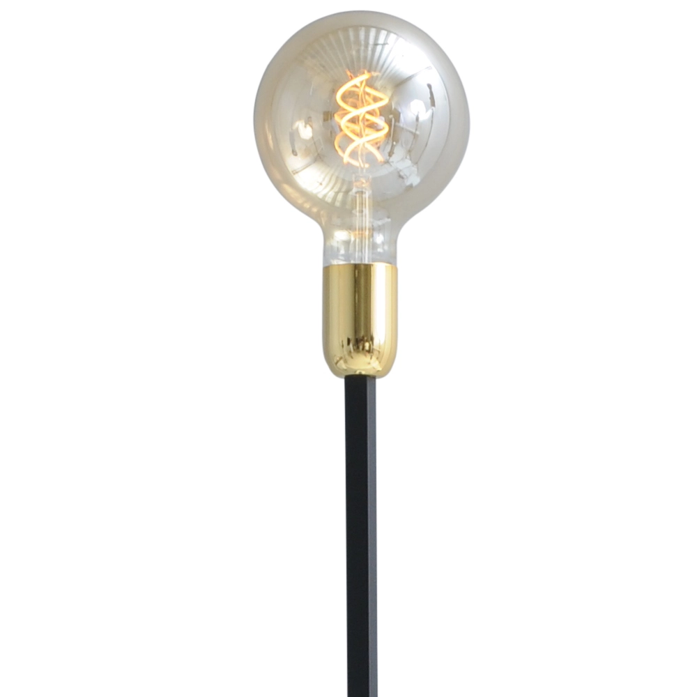 Zwarte vloerlamp Tube 130cm met gouden fitting Masterlight 8718121188669