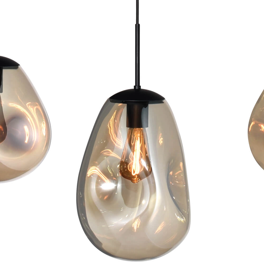 Hanglamp Lava Oval 4x goud glas Masterlight 8718121290058