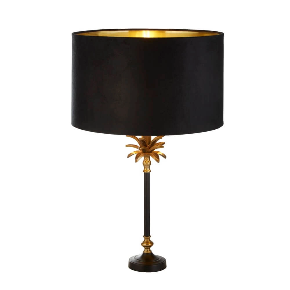 Tafellamp Palm zwart met zwarte kap Searchlight 5053423257389
