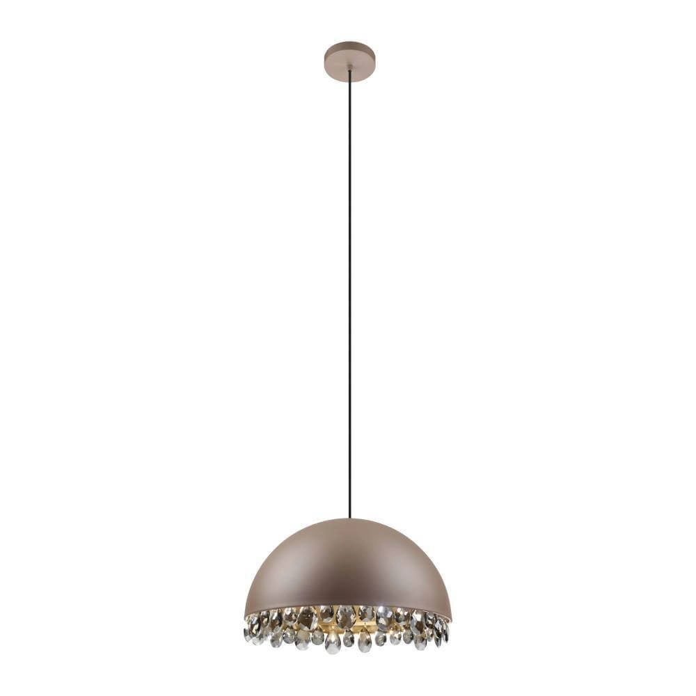 Mokka hanglamp met kristal Gaetano 2 Ø 45cm